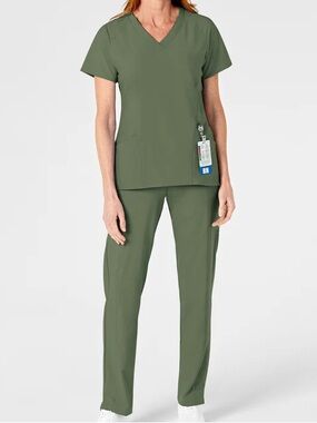 Wonder Wink scrub set XS Petite green pants and top nurse medical